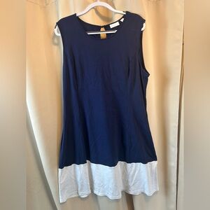 New York & Company Navy and White Sleeveless Tunic